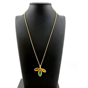 Michael Vincent Michaud 18K Gold Plated Dainty 3 Leaf Pendant Necklace